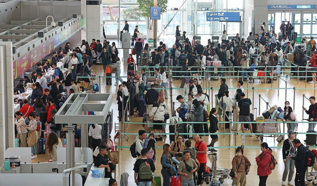 Int'l air passengers reach record high in first half
