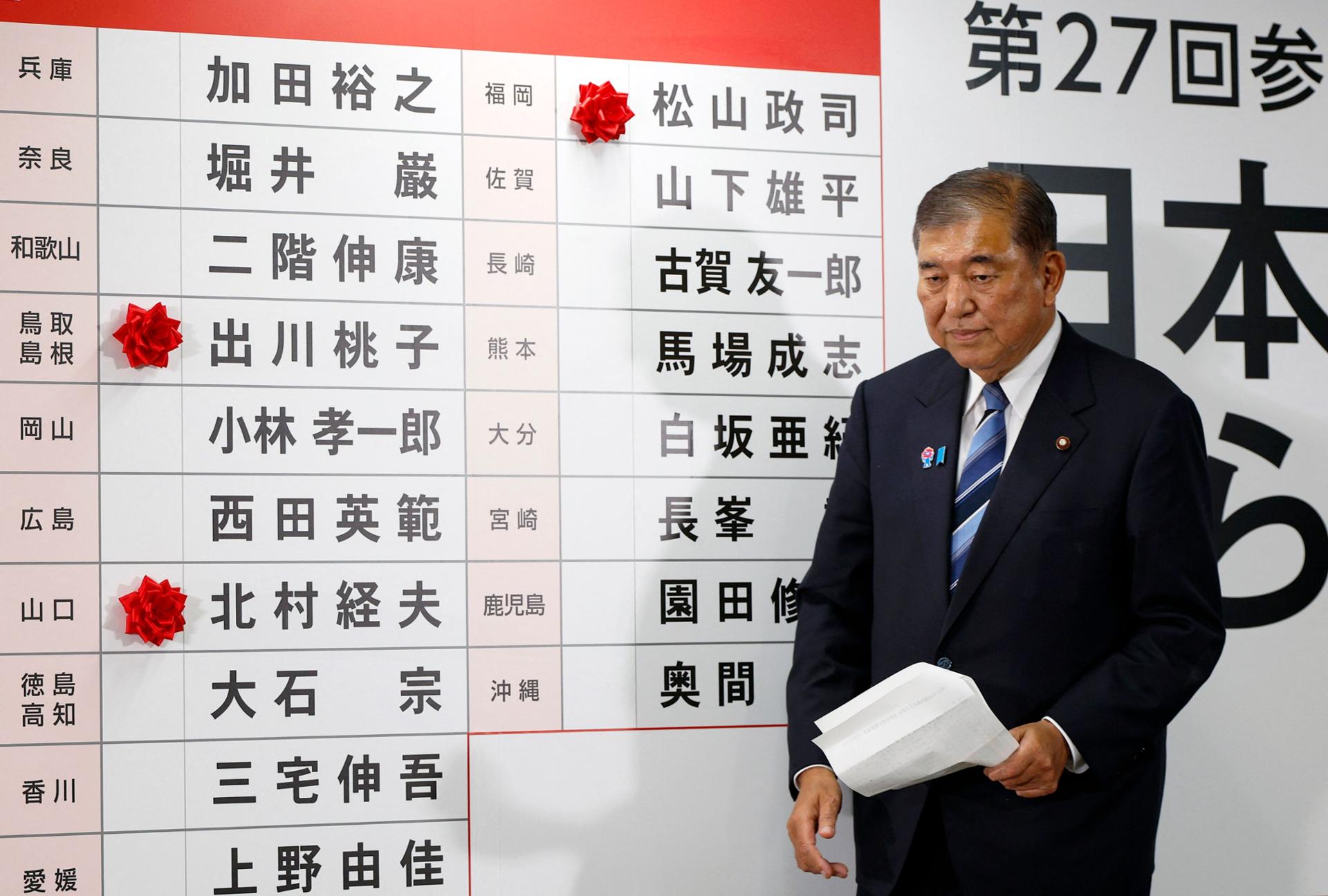 Ishiba’s coalition loses majority in Japan’s upper house election