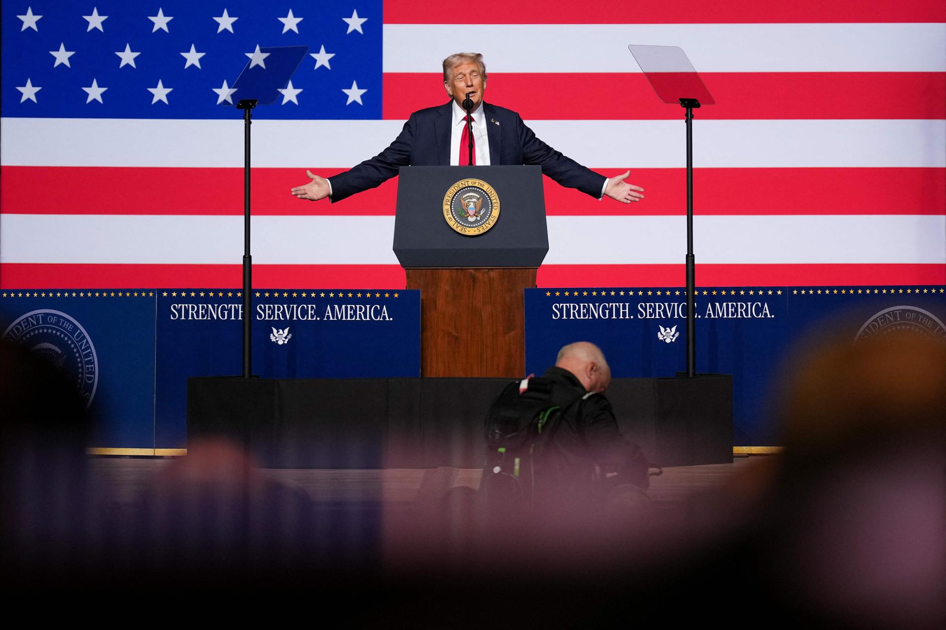 Trump calls for using US cities as ‘training ground’ for military in unusual speech to generals